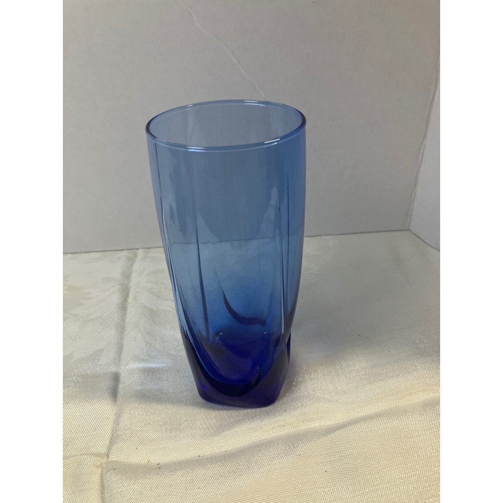 Set‎ of 2 Blue Drinking Glasses Textured Modern Design Barware Tumblers